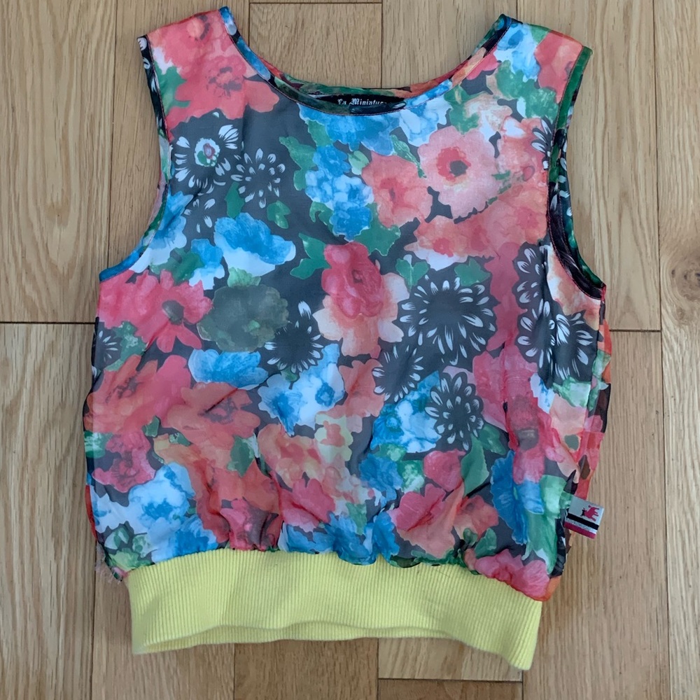 La Miniatura Floral Blouse Girl Tank sz youth 6